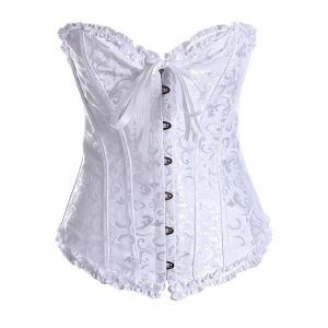 Corset Bustier À Lacets Pour Femme, Lingerie De Mariée, Taille 87-97 Cm (Blanc) - Neuf