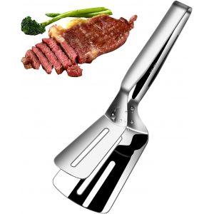 Steak de Pinces, 3-en-1 la Cuisson des Pinces, Double Face Turner, 10 Pouces en Acier Inoxydable Multi-Alimentaire Turner, des Pinces pour les Steak de Boeuf, Pain à Hamburger - Neuf