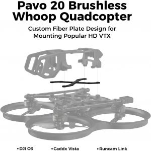 Pavo20 Cadre Whoop Sans Balais Avec Support Hd Vtx - Base De Roue De 90 Mm - Duc Épais Pa12 - Installation Sans Effort - Convient Pour Hd Digital Vtx Comme Dji O3 Air Unit,Rumcam Link,Caddx - Neuf