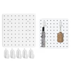 Lot de 2 organiseurs muraux avec 10 crochets pour le rangement et l'organisation - Neuf