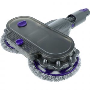 vhbw Kit de t&ecirc;te de balai &eacute;lectrique compatible avec Dyson V8 Total Clean aspirateur - avec r&eacute;servoir d'eau + 2 lingettes - Neuf