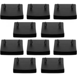 10x Embout Support Latte Double 53x10mm &agrave; Clipser Plastique Noir Sommier Cadre - Neuf