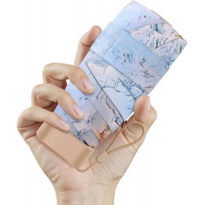 Mini Parapluie De Poche Pliant Protection Solaire Anti-Uv Compact Anti Uv Up 50 Femmes Coupe-Vent Portable Voyage Petit Solide &Eacute;tanche Ombrelle De Voyage Pour Femme - Neuf