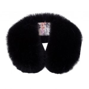 Faux Col Épaissi Doux Moelleux Fausse Fourrure Couleur Unie Résistant Au Froid Coupe-Vent Unisexe Hiver Cache-Cou Écharpe Femmes Hommes Cou Wrap-Noir - Neuf
