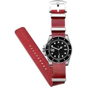 Eryi-Bracelet De Montre En Cuir De Veau Véritable, 20 Mm Et 22 Mm, Bracelet De Rechange En Une Seule Pièce, Huilé, Avec Boucle En Acier Inoxydable, Pour Hommes Et Femmes - Neuf