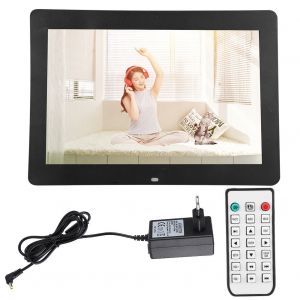 Cadre photo numerique 14 pouces HD 1080p avec LED et telecommande (noir EU) - Neuf