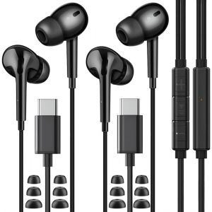 KALANKA-2 Pack Écouteurs USB C pour Samsung Galaxy S24 S23 S22 S21 FE S20 A55 A54, Intra Écouteurs Filaire USB C Casque Audio Type C avec Micro et contrôle du Volume pour iPhone 15/Google Pixel,Xiaom - Neuf