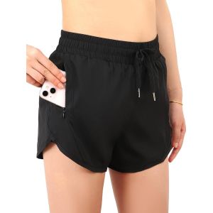 Short Sport Femme Avec Poches Et Slip Short De Bain Respirant Et À Séchage Rapide Short Running Femme Cordon De Serrage Réglable - Neuf