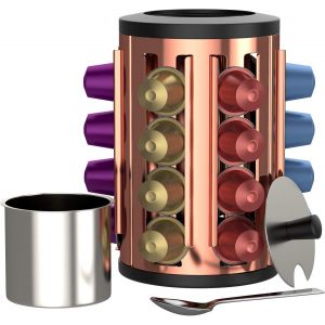 Kafono Porte-Capsules De Caf&eacute;,Range-Dosettes,Pr&eacute;sentoir Pour Capsules De Caf&eacute;,Distributeur Capsule Nespresso,Rangement Rotatif Pour Nespresso,Support Capsule Nespresso - Neuf