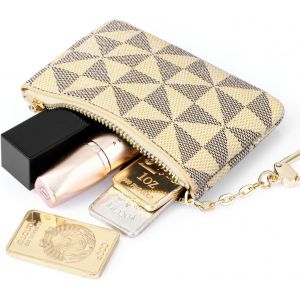 Mini Porte-Monnaie En Cuir Synth&eacute;tique,Imprim&eacute; Portefeuille Portable Avec Porte Cl&eacute;s Pochette &Agrave; Fermeture &Eacute;clair Porte Cartes Pour Femme Blanc Imprim&eacute; - Neuf