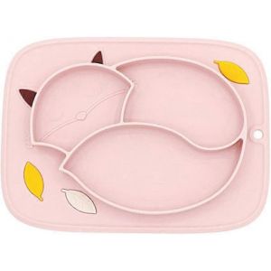 Assiette En Silicone Avec Napperon Int&eacute;gr&eacute; Pour Nourrissons - Assiettes En Silicone Pour Tout-Petits - B&eacute;b&eacute; - Neuf