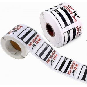 Autocollants de vidange d'huile 300 Pcs 2x2 &laquo; Service Black Stickers, Next Service Due Reminder Sticker Roll, Autocollants en vinyle amovibles en rouleau avec perforation Lin - Neuf
