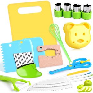 Mevronisshop-Lot De 17pcs Couteau De Cuisine Jeux De Cuisine Enfants Couteau S&eacute;curit&eacute; Pour Couper Et Cuisiner Des Fruits Ou L&eacute;gumes - Neuf