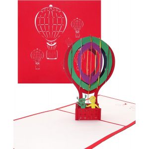 CHECARZHN--NO1-Carte Montgolfière Multicolore ¿ Tolle 3D Pop Up Carte D'Anniversaire, Carte De Voeux Ballon & Bon - Neuf