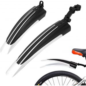 Kal-Ensemble De Garde-Boue De Vélo - Accessoires De Vtt - Protection Anti-Éclaboussures Portable Et Réglable - Garde-Boue Avant Et Arrière - Pour Vtt, Vélo De Route, Vélo De Ville - Roues De 20 À - Neuf