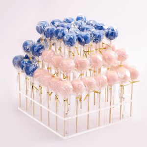 Présentoir À Sucettes Carré En Acrylique À 56 Trous Et 4 Couches Pour Dépanneur - Neuf