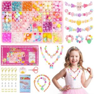 Eryi-Perles Pour Bracelet Enfant, 350+Pcs Bijoux Enfants Fille, Coffret Perles Fille Fabrication Bijoux Jouets Filles De 6 7 8 9 10 11 12 Ans, Perles Enfant Cadeaux De Noël Et Cadeaux D'anniversaire - Neuf