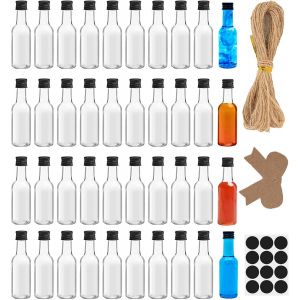 Lbgwp60-40 Pièces Bouteilles De Liqueur En Plastique, Petite Bouteille Shot De Jus 50ml, Mignonette Alcool Vide, Mini Bouteille Shot, Fiole Plastique Pour Mariages, Fêtes - Neuf