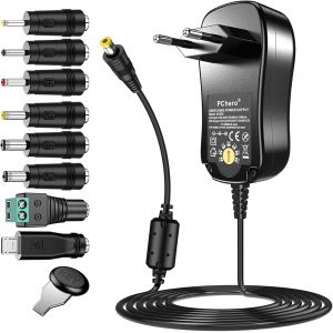 JGD-AC/DC Adaptateur Secteur Universel, 24W Alimentation &agrave; D&eacute;coupage avec 8 Connecteurs DC, y Compris une Prise Micro USB pour 3 / 4,5/ 5 / 6 / 7,5 / 9 / 12V l'&eacute;lectronique Domestique - 2000mA Max. - Neuf