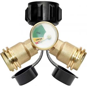 Adaptateur en T &agrave; 2 voies pour bouteille de propane de 20 lb, compatible avec les barbecues. - Neuf