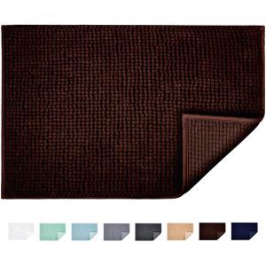 Kal-Tapis De Bain Antidérapant Absorbant Tapis De Salle De Bain Pour Sortie De Douche Baignoire Toilette Cuisine En Microfibre Chenille Lavable En Machine 40 X 60 Cm (Café) - Neuf