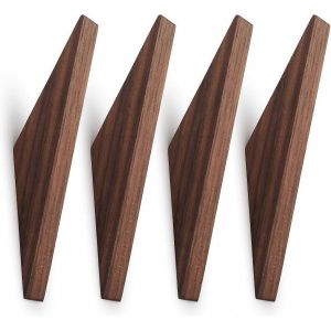 Lot De 4,Pat&egrave;res En Bois Naturel De Noyer Noir,Porte-Crochets En Bois Mural Simple - Neuf