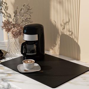 Tapis De Machine À Café,50 X 60cm Tapis De Séchage À Vaisselle De Plat Absorbant,Antidérapant Pour Bar À Café Tapis De Déversement,Tapis Egouttoir,Micro,Ondes Grille,Pain - Neuf