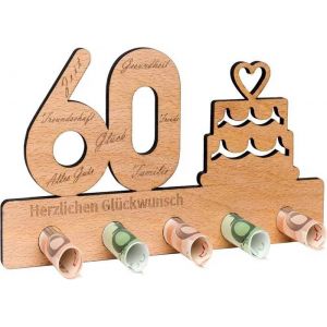 Wobequ Support De Billets De Banque En Bois, Cadeau D'anniversaire Pour 60 Ans - Neuf