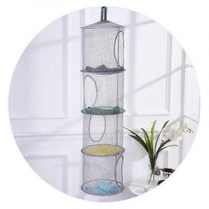 Offfay Filet De Rangement En Maille Suspendue,Rangement Pour Jouets Suspendus,Panier De Rangement Suspendu Pliable &Agrave; 4 Compartiments,Organisateur Peu Encombrant Pour Jouets Mous V&ecirc;tements Sund - Neuf
