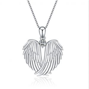 Collier Ailes D'ange En Argent Sterling Avec Pendentif En Oxyde De Zirconium Scintillant, Bijoux Pour Femmes Et Filles - Neuf