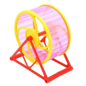 Hamster Silent Spinner Roue Pour Les Petits Animaux, De Remise En Forme De Jouet Avec Le Support, Couleur Aléatoire, Conception Durable - Neuf