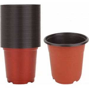 Lot de 100 pots de fleurs en plastique de 10 cm pour cultiver des fleurs,des plantes grasses,des pots de fleurs,des petits pots de fleurs en pot pour l'ext&eacute;rieur - Neuf