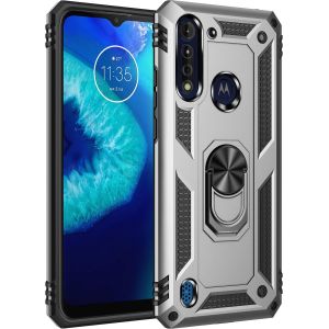 Kal-Coque Motorola Moto G8 Power Lite + 9d Verre Trempé, Silicone Souple Et Pc Dur Coque [Slim Armor] Protection Résistante, Anti-Choc, Anti-Rayure, Etui Housse Avec Support Kickstand - Neuf