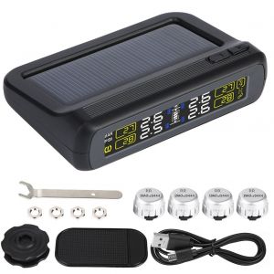 Moniteur de pression et de temperature des pneus TPMS solaire sans fil + 4 capteurs externes etanches T881-WF - Neuf