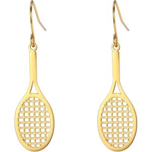 Kalhx-Boucles D'oreilles Raquette De Tennis Pour Femmes En Acier Inoxydable Boucles D'oreilles Pendantes Balle De Tennis Raquette Bijoux De Sport Pour Les Amateurs De Joueurs De Cadeau. - Neuf