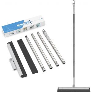 Balai Raclette Sol Caoutchouc avec Manche, Balai Raclette de Sol Vitre Douche, Raclette Salle de Bain, Balai-&Eacute;ponge Lame rempla&ccedil;able raclette,Brosse d'essuie-Glace Enlever Effectif L'Eau,Cheveux - Neuf