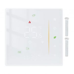 HJLIAN Controleur de temperature intelligent, protection IP20, PC ABS, thermostat de chauffage au sol programmable pour chaudiere Zigbee 95-240 V - Neuf