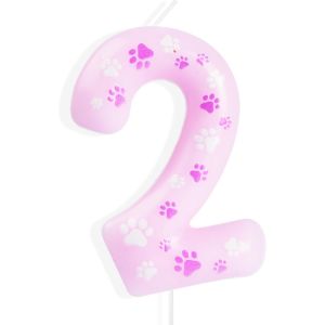 ERYI-Paw Dog Bougies D'Anniversaire Pour 2 Ans,Bougie Numéro Paw Dog 2,Bougie D'Anniversaire Pour Gâteau,Décorations Cake Topper Pour Enfants Fête Anniversaire Pat Patrouille - Neuf