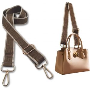 nzqaf-Sangle marron classique avec boucles dorées. Sangle de sac à bandoulière réglable. Poignée de rechange pour sac à main pour femme. Taille 3,8 cm (3,8 cm, marron. Classique) - Neuf