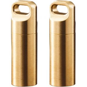Pilulier 2 Pièces,Pilulier Portable,Pilulier Étanche,Distributeur De Médicaments,Pour Camping Et Voyage (Gold,3.9 * 1.15cm) - Neuf