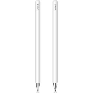 Stylet Universel 2 En 1, Stylet Pour Tablette Avec Capuchon Magnétique Et Pointe De Remplacement, 100% Compatible Avec Toutes Les Tablettes Tactiles Huawei Etc (Blanc*2) - Neuf