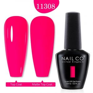 Nailco Vernis À Ongles Gel 15ml Rouge Rose Couleur Gel Vernis À Tremper Longue Durée Uv Vernis Gel Nu Lakiery Hybrydowe Laque Vernis.11308. - Neuf
