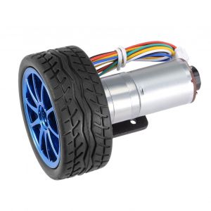 Kit de motoreducteur a codeur DIY avec support de montage, roue de 65 mm, pour robot de voiture intelligent, DC12 V (50 tr/min) - Neuf