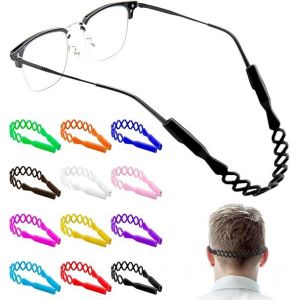 Lot De 12 Sangles De Lunettes Réglables En Silicone, 2 Trous (Version 2024), Antidérapantes Pour Enfants, Colorées, Adaptées À Tous Types De Lunettes - Neuf