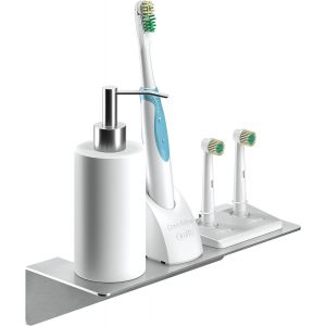 Tianyi-Tablette Murale Adh&eacute;sive Pour Salle De Bains 24 Cm - Grande &Eacute;tag&egrave;re Autocollante En Inox - Sans Trou Ni Percage - Neuf