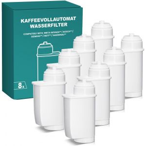 CMWS-Filswa Lot de 8 filtres à eau pour machine à café Siemens EQ-Series, EQ6 Plus S700, EQ9 S900 S500, EQ500, EQ700, EQ900. Alternative de qualité supérieure et efficace - Neuf