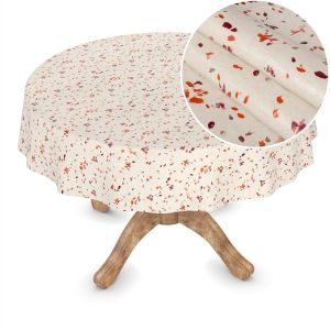 Sjzg-Nappe En Toile Cir&eacute;e Lavable, Nappe En Plastique, Au M&egrave;tre, Rectangulaire, Ronde, Ovale, Rouge, Ronde, 140 Cm - Neuf