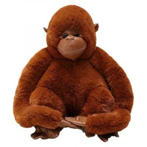 Peluche orang-outan coquine, jouet amusant et mignon, ornement de gorille simul&eacute;, cadeau de vacances pour enfants-brun - Neuf