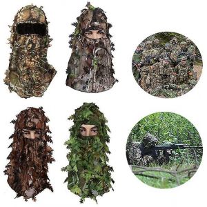 Camouflage Chapeau Masque De Feuilles Harnais Tactique De Chasse Du Harnais 3d Cs De Formation Cap Gris - Neuf