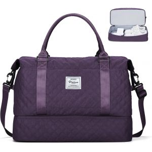 TIANYI-Sac de Voyage pour Femme,Cabine Avion Easyjet Bagage à Main Léger,Sac fourre-Tout de Sport Imperméable pour Week-End avec Compartiment à Chaussures pour Travel Gym Danse,D6-Violet foncé - Neuf